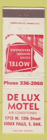 Matchbook Cover - De Lux Motel Sioux Falls SD