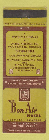 Matchbook Cover - Bon Air Hotel Augusta GA