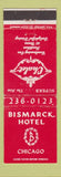 Matchbook Cover - Bismarck Hotel Chicago IL