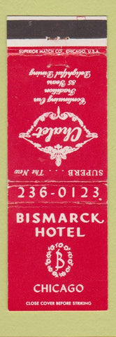 Matchbook Cover - Bismarck Hotel Chicago IL