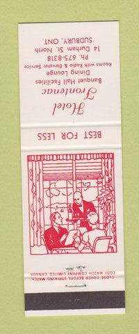 Matchbook Cover - Hotel Frontenac Sudburn ON