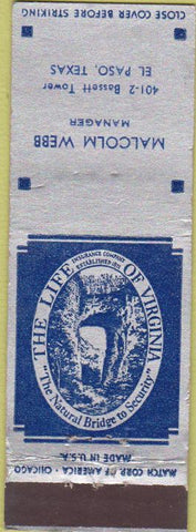 Matchbook Cover - Insurance El Paso TX Malcolm Webb