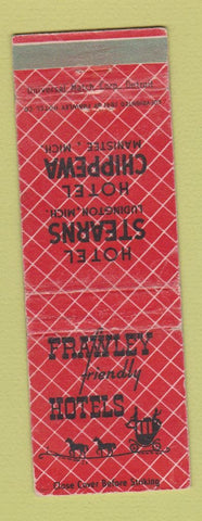 Matchbook Cover - Frawley Hotels Stearns Chippewa Ludington Manistee MI
