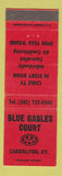 Matchbook Cover - Blue Gables Court Motel Carrollton KY RED