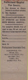 Matchbook Cover - Professional Insurance Corp Jacksonville FL
