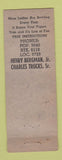 Matchbook Cover - Bergman and Trucs Bowling Camden NJ Philadelphia PA ADVANCE