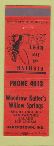 Matchbook Cover - Woodrow Kutter's Willow Springs Hagerstown IN