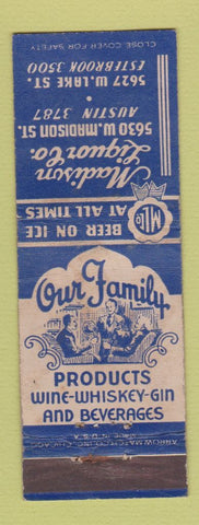 Matchbook Cover - Madison Liquor ARROW Chicago IL WEAR