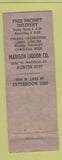 Matchbook Cover - Madison Liquor ARROW Chicago IL WEAR