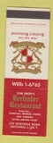 Matchbook Cover - Tom Smith's Beefeater Restaurant Hicksville LI NY