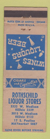 Matchbook Cover - Rothschild Liquor Stores Chicago IL