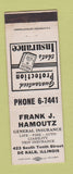Matchbook Cover - Frank Hamoutz Insurance DeKalb IL