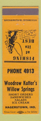 Matchbook Cover - Woodrow Kutter's Willow Springs Hagerstown IN YELLOW