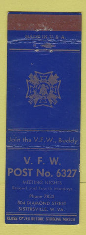 Matchbook Cover - VFW Post 6327 Sistersville WV