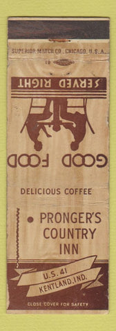 Matchbook Cover - Pronger's Country Inn Kentland IN WEAR