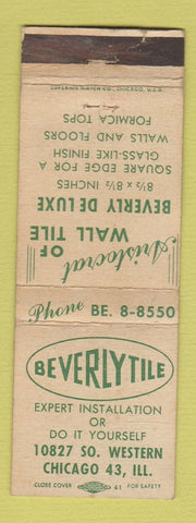 Matchbook Cover - Beverly Tile Chicago IL WORN
