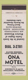Matchbook Cover - Ona Motel Onalaska WI