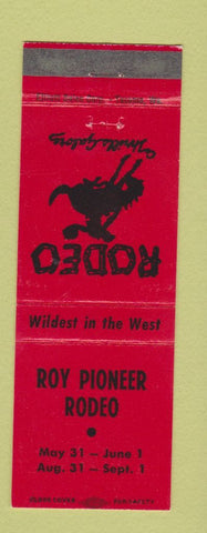 Matchbook Cover - Roy Pioneer Rodeo WA? #1