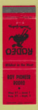 Matchbook Cover - Roy Pioneer Rodeo WA? #2