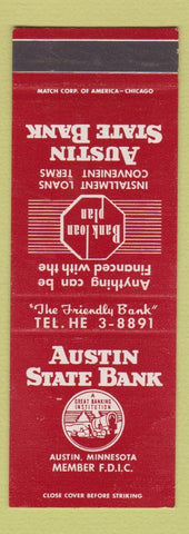 Matchbook Cover - Austin State Bank MN SAMPLE WEAR