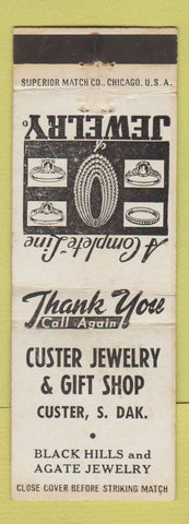 Matchbook Cover - Custer Jewelry Gift Shop Custer SD WEAR