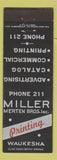 Matchbook Cover - Miller Merten Bros Printing Waukesha WI