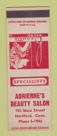 Matchbook Cover - Adrienne's Beauty Salon Hartford CT SAMPLE WEAR