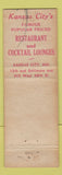 Matchbook Cover - Town Royale Plaza Royale Restaurant Kansas City MO WEAR
