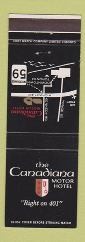 Matchbook Cover - Canadiana Motor Hotel Toronto ON