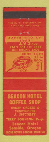 Matchbook Cover - Beacon Hotel Coffee Shop Seaside OR