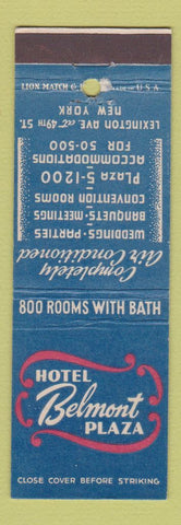 Matchbook Cover - Hotel Belmont Plaza New York City