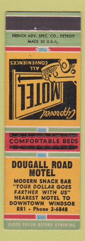 Matchbook Cover - Dougall Road Motel Windsor ON