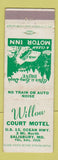 Matchbook Cover - Willow Court Motel Salisbury MD