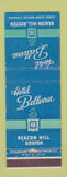 Matchbook Cover - Hotel Bellevue Beacon Hill Boston MA