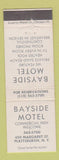 Matchbook Cover - Bayside Motel Plattsburgh NY