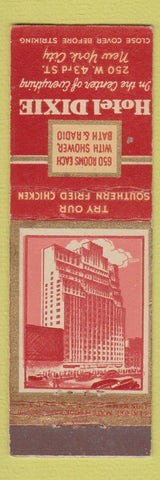 Matchbook Cover - Hotel Dixie New York City feature