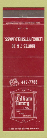 Matchbook Cover - William Henry Inn Lenox Pittsfield MA