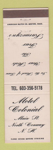 Matchbook Cover - Motel Colonial North Conway NH