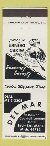 Matchbook Cover - Del Mar Restaurant Hotel Sault Ste Marie MI