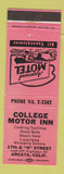 Matchbook Cover - College Motor Inn Arcata CA PINK