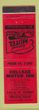 Matchbook Cover - College Motor Inn Arcata CA RED