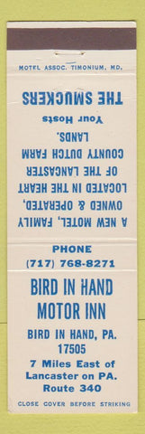 Matchbook Cover - Bird in Hand Motor Inn PA