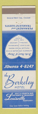 Matchbook Cover - Berkeley Hotel Louisville KY