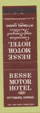 Matchbook Cover - Besse Motor Hotel Pittsburg KS