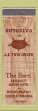 Matchbook Cover - The Barn Admiralty Motor Hotel Norfolk VA WORN