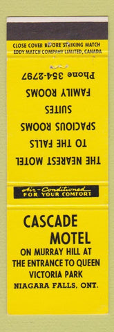 Matchbook Cover - Cascade Motel Niagara Falls ON