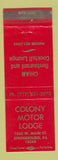 Matchbook Cover - Colony Motor Lodge Stroudsburg PA