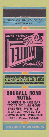 Matchbook Cover - Dougall Road Motel Windsor ON