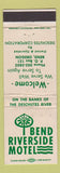 Matchbook Cover - Bend Riverside Motel Bend OR