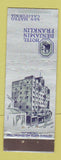 Matchbook Cover - Hotel Benjamin Franklin San Mateo CA ADVANCE